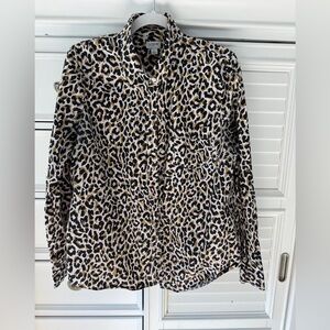 J. Crew Animal Print Shirt - Black and Brown
